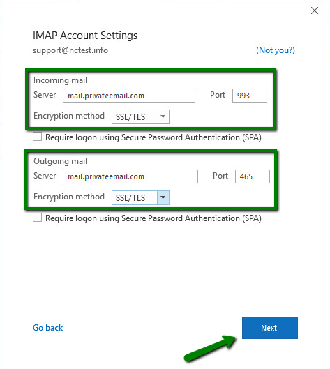 IMAP Credentials
