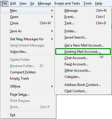 Existing Email Account